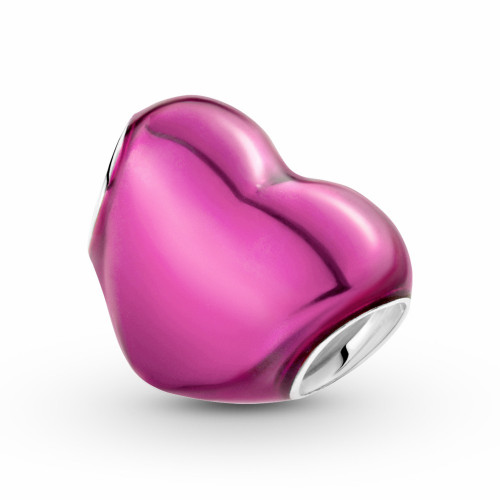 Pandora Charm Corazón Metálico Rosa