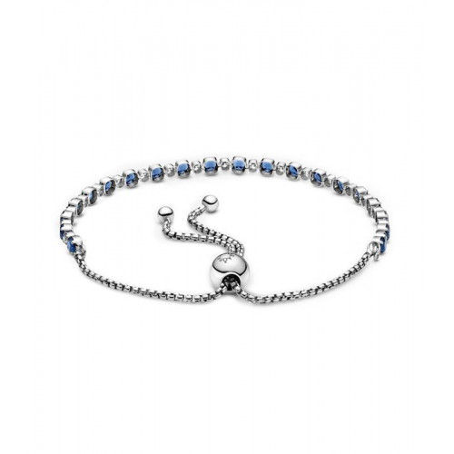 Pandora Pulsera Brillos Azules Transparente Cierre Deslizante