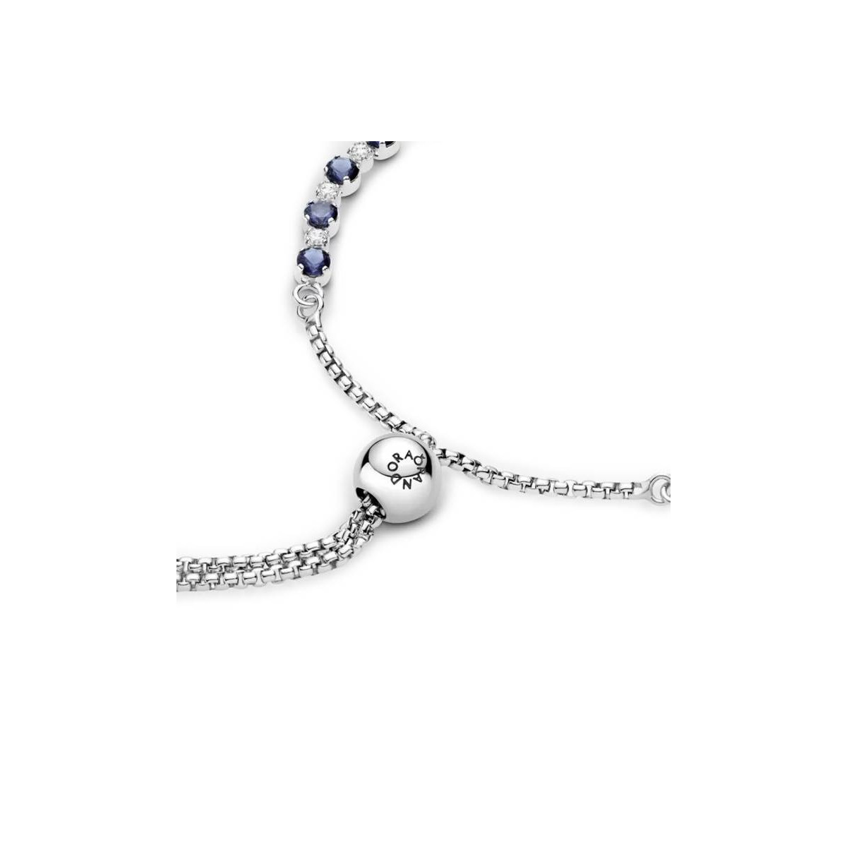 Pandora Pulsera Brillos Azules Transparente Cierre Deslizante